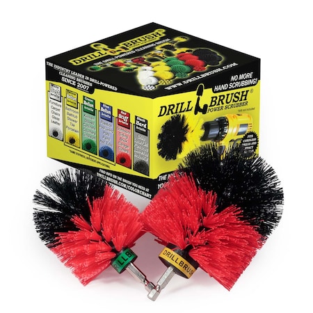 Drill Brush Power Scrubber By Useful Products 5 in W 5 in L Brush, Red R-S-MO-QC-DB